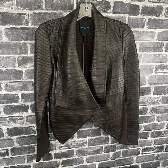Marciano Guess Shayna Drape Leather Jacket - size 6 - Picture 11 of 15